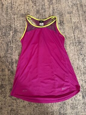 Nike Purple Tank with Neon Yellow Trim Dri-FIT